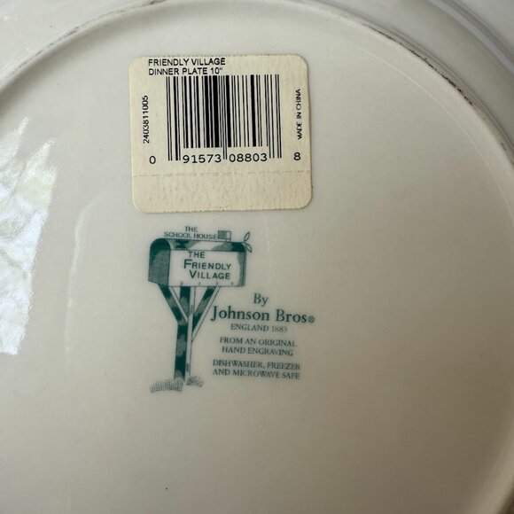 JOHNSON BROTHERS “The Friendly Village” Dinner Plate-Set of 2, England 1883, NEW - Picture 6 of 6
